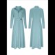 thumbnail image 3 of Vestido Maxi Informal de Otoño para Mujer, con Solapa, Abertura, Antiarrugas, y Bolsillos para Vacaciones Azul S, 3 of 5