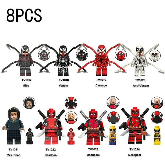 8 Pcs/Set Venom Minifigures Super-Héros Blocs De C