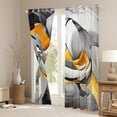 thumbnail image 3 of Homewish 3D Yellow Lines Kitchen Curtains,Modern Artwork Black Out Curtains Pack of 2 (42x63 Each), 3 of 6