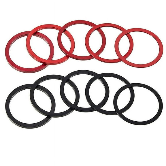 TOP! 10 Pieces Bike 7 8 9 11 Speed Cassette Steering Wheel Hub Spacers 1mm 1.5mm 2mm 2.5mm 3mm Crank Washer (Black, Red)