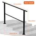 thumbnail image 2 of Adjustable Angle Outdoor Handrail, 4 Step Stair Handrail, Wrought Iron Railing, Exterior Hand Railing for Concrete Steps, Porch Steps, 2 of 8