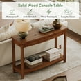 thumbnail image 4 of Finmind 41.3" Solid Wood Console Table, Farmhouse Entryway Table with Storage Shelf, Sofa Console Behind the Couch for Living Room, Hallway, Brown, 4 of 8