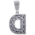 thumbnail image 2 of 925 Sterling Silver Mens Baguette Cubic Zirconia Letter Name Personalized Monogram Initial Alphabet D Charm Pendant 42.7, 2 of 2