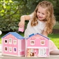 thumbnail image 2 of Casa de muñecas con forma de frijol gigante, exquisita madera rosa, con muñecos y peluche, 2 of 7