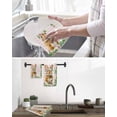 thumbnail image 5 of Easter Bunny Kitchen Dish Towels for Drying Dishes Set of 4, Spring Daisy Botanical Leaves Pink Plaid Waffle Weave Microfiber Hand Tea Bathroom Towels Quick Dry & Absorbent Towel 12x12, 5 of 7