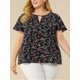 thumbnail image 2 of Blusa Floral Agnes Orinda Manga Acampanada Negro 4XL, 2 of 6