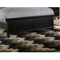 thumbnail image 3 of California King Size Bed Black Color Bedroom Furniture 1pc Bedframe Rectangular Pattern HB FB panel, 3 of 4