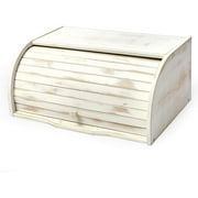 White Farmhouse Bread Box for Kitchen Countertop Rustic Bamboo Breadbox Boxes