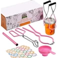 thumbnail image 1 of Canning Pot Water Bath Canner with Stainless Steel Rack and Accessories Kit, Includes Tongs, Funnels and Full Canning Supplies Starter Kits Tools (Pink, Canning Kit Essentials), 1 of 7