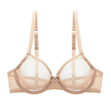 

Bazyrey Womens Bras Push Up Bras Fashion Sexy Mesh Lace Solid Color Bra Breathable Soft Underwear Smoothing Lightly Lined Bras Complexion 70B (Buy 2 Get 3 )