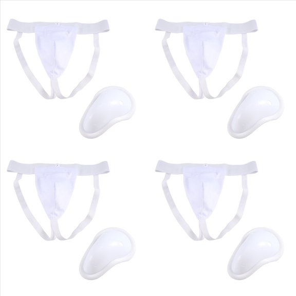 4X Protector de Coquilla Hombre, Boxeo Kickboxing Muay Coquilla, Ventilado Ajustable, Entrenamiento de Lucha Karate L