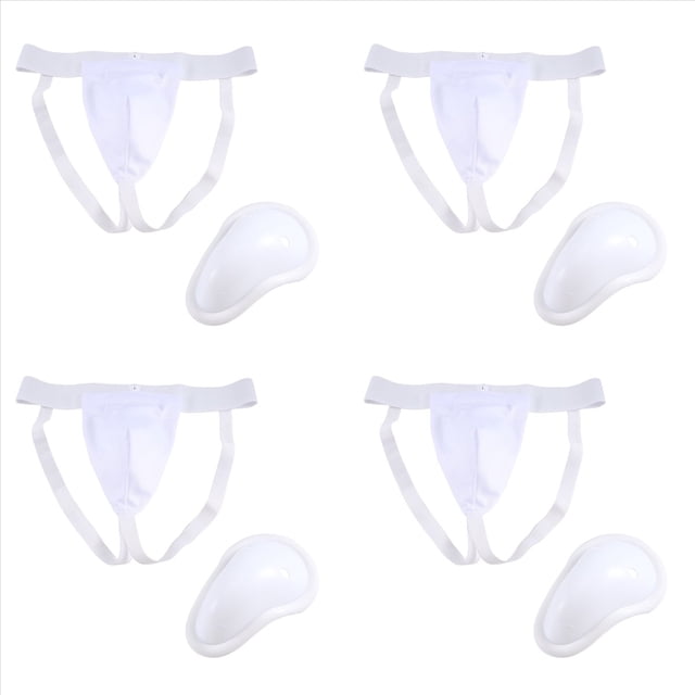 4X Protector de Coquilla Hombre, Boxeo Kickboxing Muay Coquilla, Ventilado Ajustable, Entrenamiento de Lucha Karate L