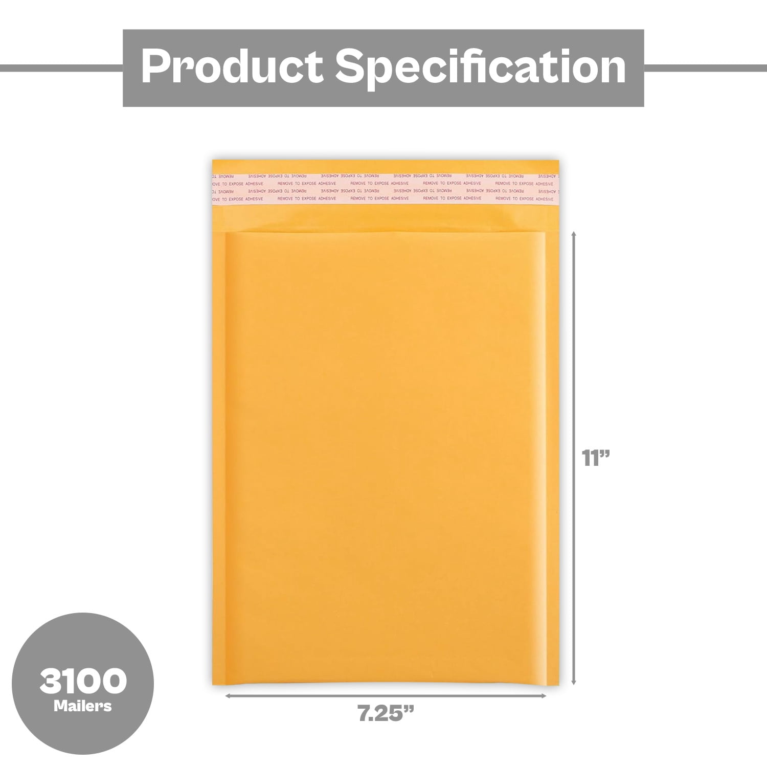 SSBM #1 Yellow Kraft Bubble Mailers 7.25" x 12" 3100 Pieces Tamper Evident Padded Envelopes for Shipping Office Supplies