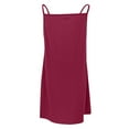 thumbnail image 4 of Leutsin Ladies V-neck Mid-Waist Loose Button Solid Color Sleeveless Suspender Dress, 4 of 5