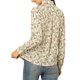 thumbnail image 3 of Camisa de mujer Inspire Chic de botones con estampado floral, de manga larga, con cuello puntiagudo, para oficina, 2XL, beige, 3 of 8
