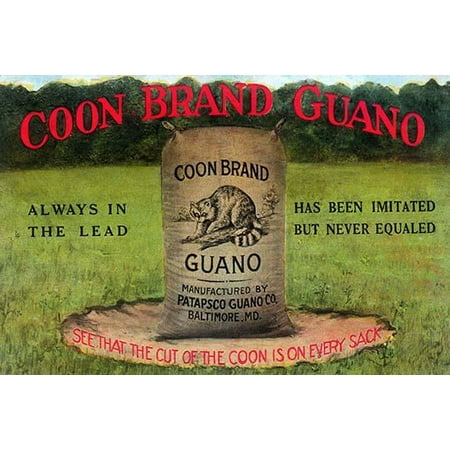 One of natures best fertilizer is guano  Produced either from bat fish or bird droppings this was in great demand for healty crops prior to the invention of artifical fertilizers  This raccoon brand