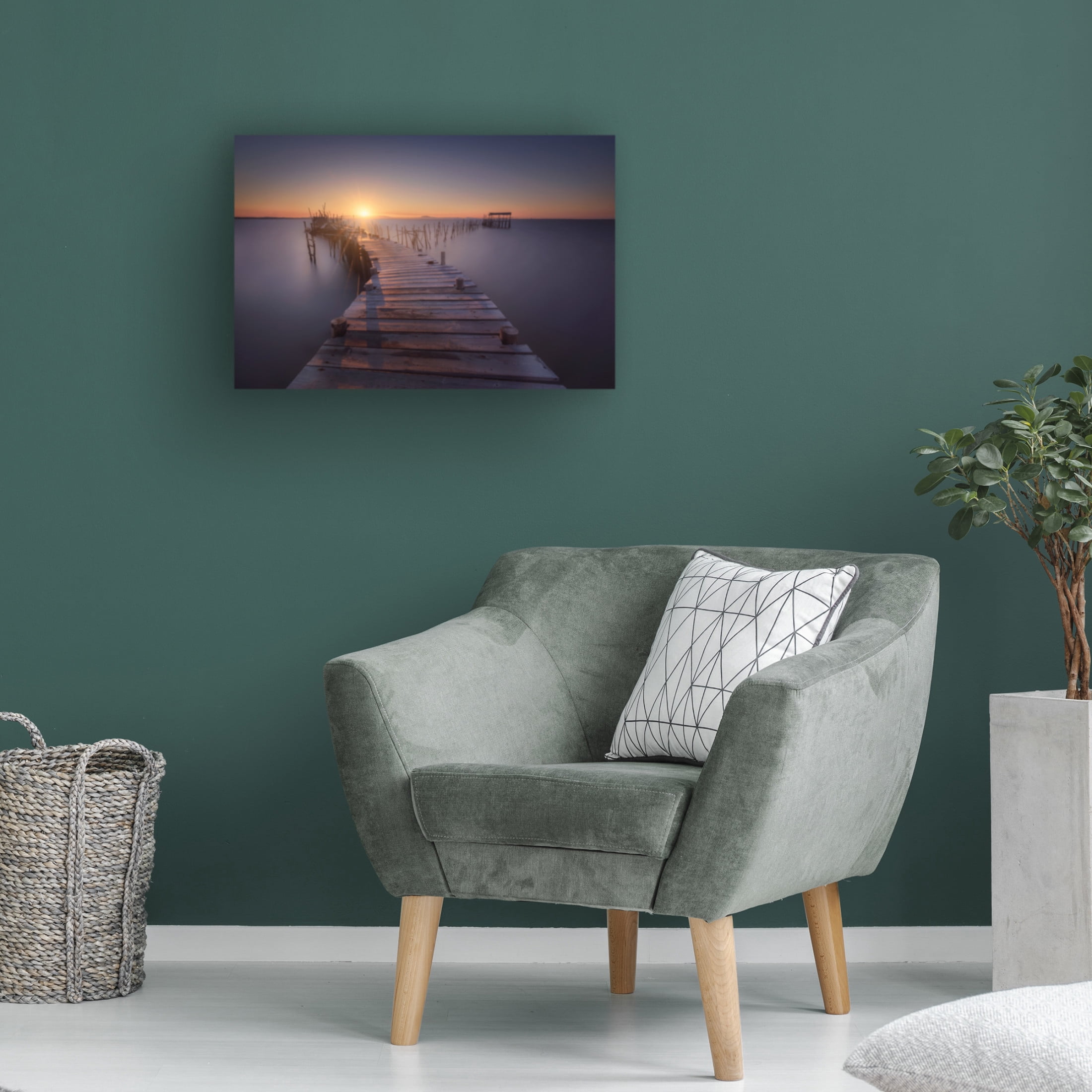 Canvas Wall Art - Ivan Ferrero 'The Last Dock' Wall Art for Living Room, Bedroom, or Office Décor by Trademark Fine Art - 32 x 22 Inches