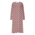 thumbnail image 6 of Women's Cotton Sleepwear Long Sleeves Nightgown Print Tee Sleep Dress Pink M, 6 of 6