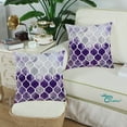 thumbnail image 3 of Throw Pillow Case CaliTime Pack of 2 Colorful Geometric Trellis Cushion Cover Shell for Couch Sofa Farmhouse Decoration 18" X 18" Main Grey Purple Eggplant, 3 of 7