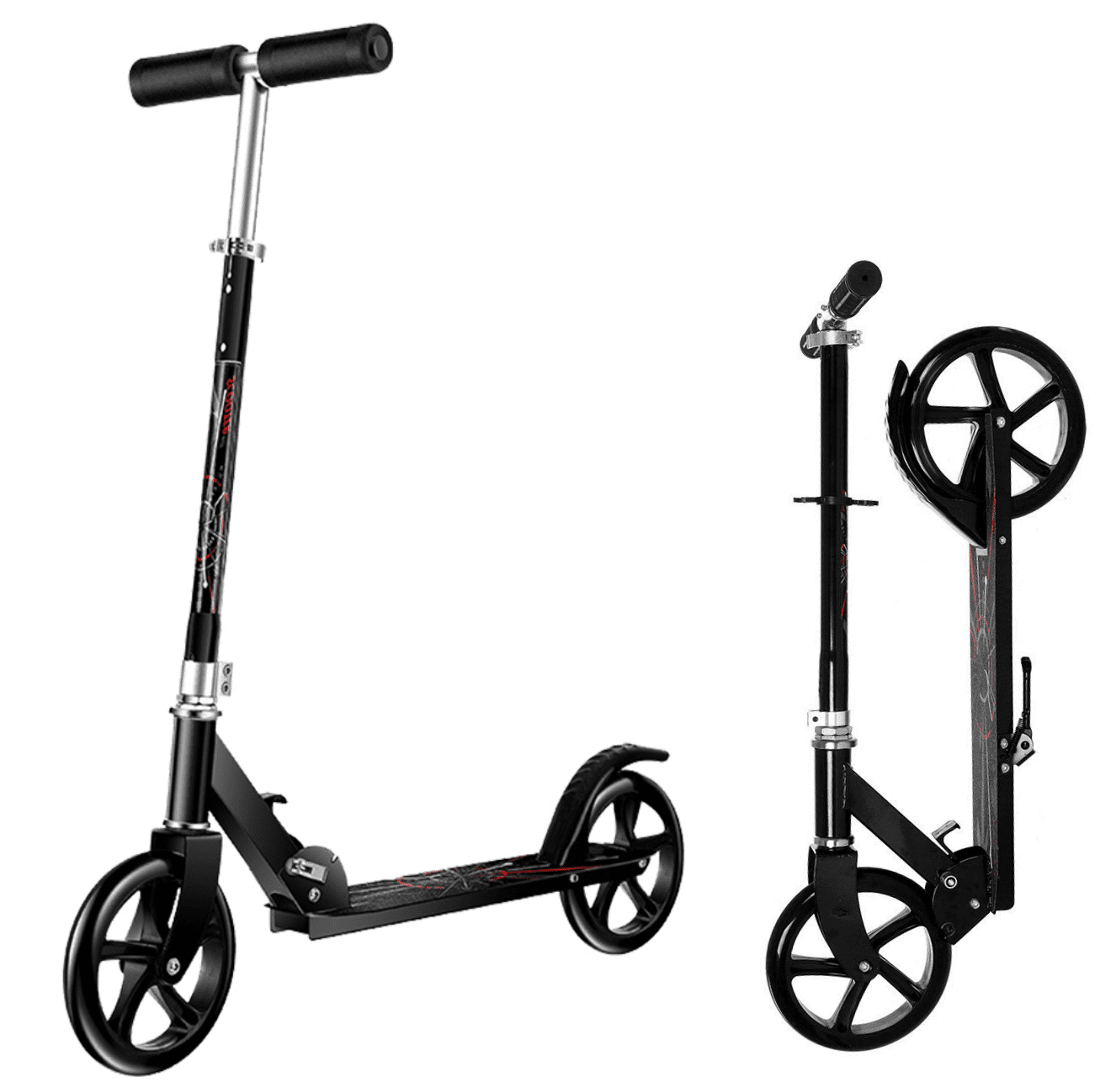 Details about  / Scooter for Adults//Teens Big Wheels Scooter Folding Kick Scooter with Dual b 32