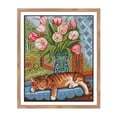 thumbnail image 3 of GUOOL Embroidery Starter Cross Stitch Including Embroidery Cloth Cat Print 11CT, 3 of 8