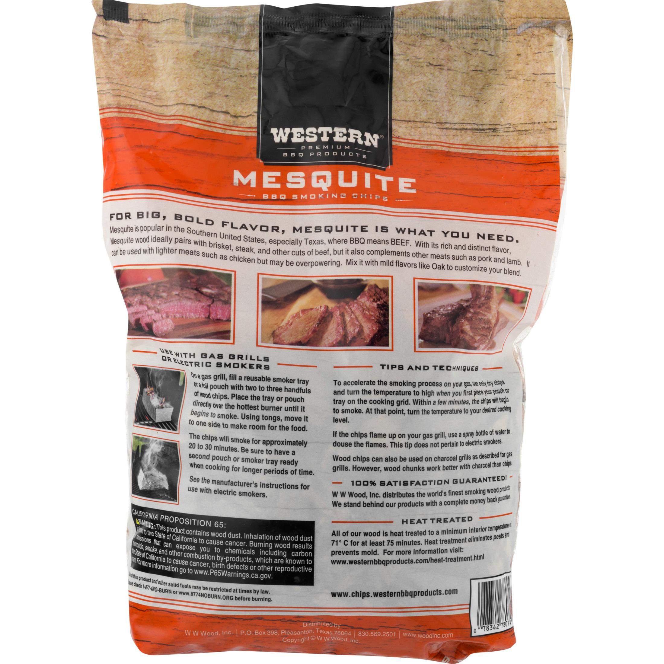 Western Premium BBQ Products Mesquite Smoking Chips, 180 Cu in - image 3 of 12