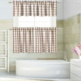 thumbnail image 6 of GlowSol Farmhouse Kitchen Curtains Buffalo Check Gingham Pattern Blackout Half Window Curtain for Cafe Bathroom, Tan White, 28"W x 24"L x 2 Panels, 6 of 6