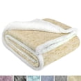 thumbnail image 6 of PAVILIA Melange Sherpa Fleece Throw Blanket | Super Soft, Reversible, Microfiber Fleece Blanket Throw | Luxurious Plush Fuzzy Beige TV Blanket For Couch Sofa(50x60 Inches, Latte), 6 of 11