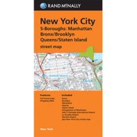 Folded Map New York City 5 Boroughs (Manhattan/Bronx/Brooklyn/Queens/Staten Island)