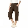 thumbnail image 4 of Posijego Teens Girls Capri Pants High Waisted Multiple Pockets Capris Summer Causal Outdoor Hiking Travel Cropped Pants, 4 of 7