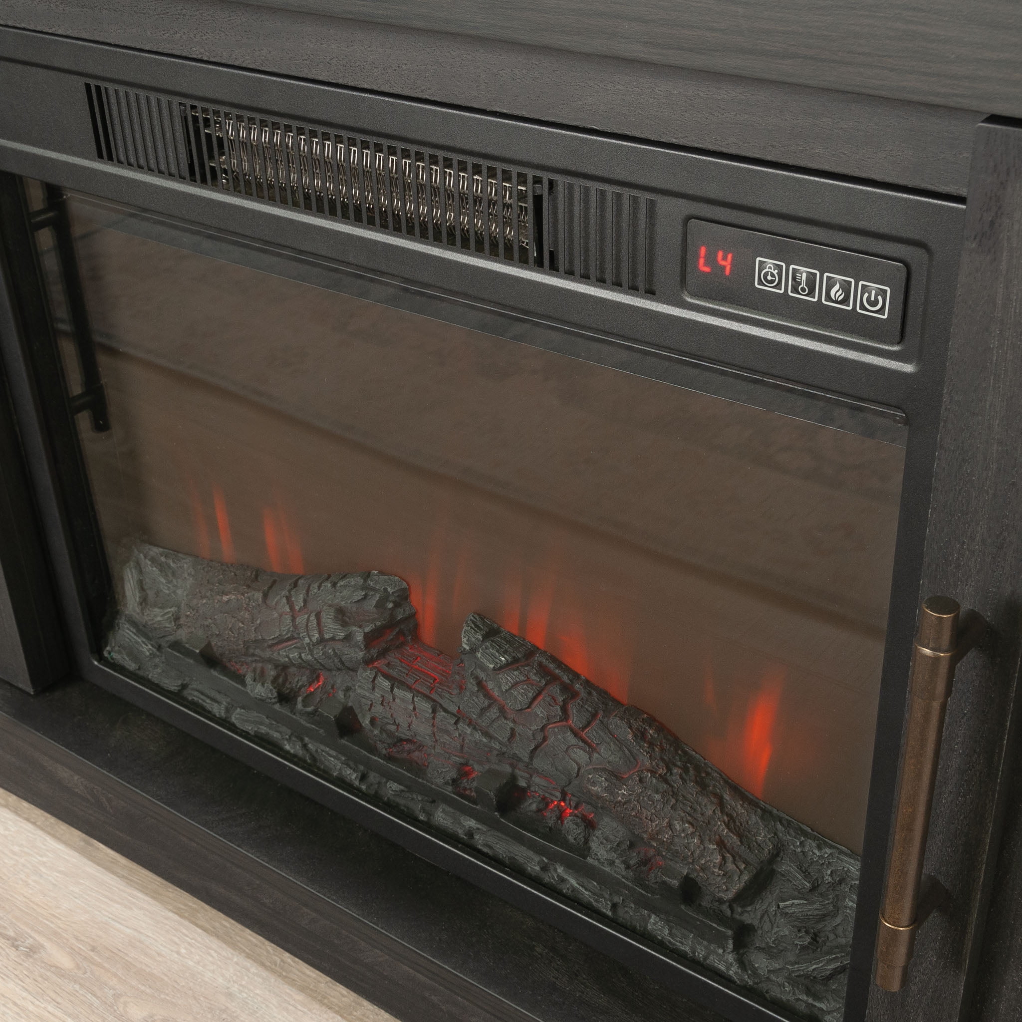 Sauder Entertainment/Fireplace TV Stand for TV's up to 50", Black Finish