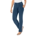 thumbnail image 2 of Woman Within Plus Size Straight-Leg Stretch Knit Denim Five-Pocket Jeans, 2 of 4