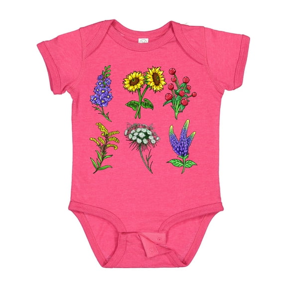 Inktastic Group of Beautiful Wildflowers Boys or Girls Baby Bodysuit