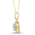 thumbnail image 3 of 1 Carat 6.5MM Round Cut Lab Created Moissanite Diamond Halo Pendant Necklace In 14K Yellow Gold Over Sterling Silver Jewelry For Women With 18" Chain(G-H Color,VVS1 Clarity, 1 Cttw), 3 of 7