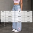 thumbnail image 4 of CAUYDY Girls Baggy Jeans Kids Denim Pants Straight Wide Leg Streetwear Girl Treandy Pants Elastic Waist Sizes 7-8 Years, 4 of 9