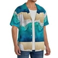 thumbnail image 4 of KLL Beach Print Men's Shirt Short Sleeve Button Down Summer Cuba Beach Shirts- X-Large, 4 of 7