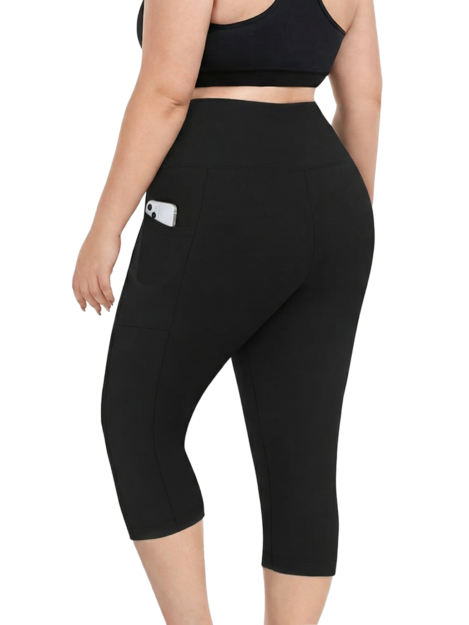 FlorCurve Plus Size Capri Leggings with Pockets, High Waist photo 3