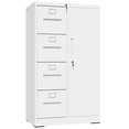 thumbnail image 2 of Hassch 4 Drawer File Cabinet with Lock and Door, Metal Filing Cabinet with Hanging Rod for Home Office, Easy Assembly, White, 2 of 11