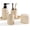 Yellow 5 Pcs, variant on Bathroom Accessories Set, 4 Piece Travertine Stone Look Collection, Modern Bath Organizer with Soap Dispenser, Toothbrush Holder, Tumbler, Vanity Tray for Countertop Kitchen Sink (Off White)