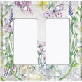 thumbnail image 6 of Metal Light Switch Plate Cover Mystical Floral Butterfly Garden Sketch FLW118, 6 of 13