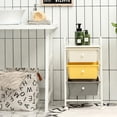 thumbnail image 2 of Giantex 3-Drawer Rolling Storage Cart, Metal Frame Scrapbook Paper Organizer Cart, Mobile File Utility Cart for School, Office, Home, Dorm,  Yellow, 2 of 8