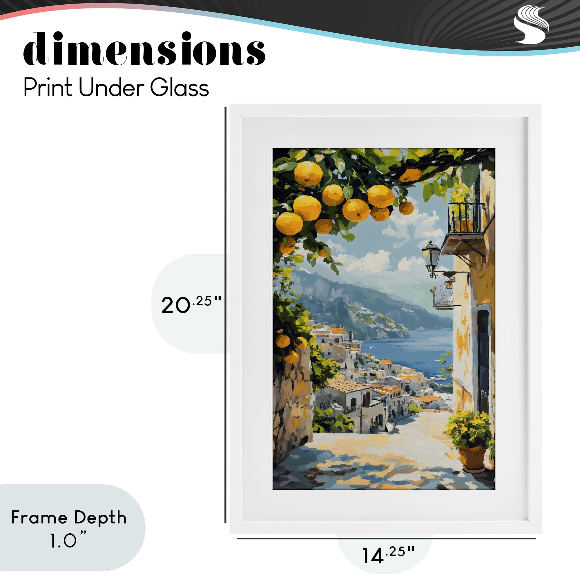 Stupell Industries Lemon Tree Overlooking Coast White Framed Print Under Glass, design by Creative Studio