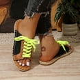 thumbnail image 6 of Oofos Sandals for Women Women's Fashionable And Versatile Plus-Size Breathable Peep-Toe Beach Shoes Spring And Summer Style Trendy Lace-Up Flat Beach Slippers. Black 41, 6 of 9