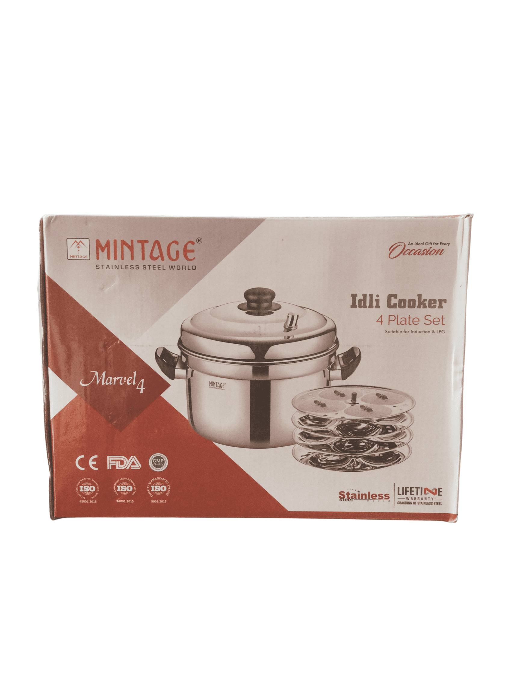 4 assiettes Idli en acier inoxydable | 16 Idlis | Assiettes Idli profondes de qualité supérieure | Support Idli | Assiettes moelleuses Idli Maker