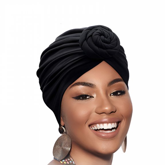 TELOLY 4 Pieces African Headwrap Turban for Black Women Hair Bonnet Hair Wrap Head Scarf Headwrap Hat Hair Scarf for Women