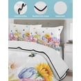 thumbnail image 4 of Quilts Full Size Bedding Set, Watercolor Floral Lightweight Quilted Comforter, Spring Tulip Sunflowers Butterfly Soft Reversible Bedspread Coverlet with Pillow Covers for All Season, 78" x 90", 4 of 7