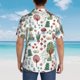 thumbnail image 4 of Balery Frog and Forest Plants Camisas hawaianas de manga corta para hombre, camisas playeras de corte holgado, camisas de vacaciones con botones,3X-Large, 4 of 7