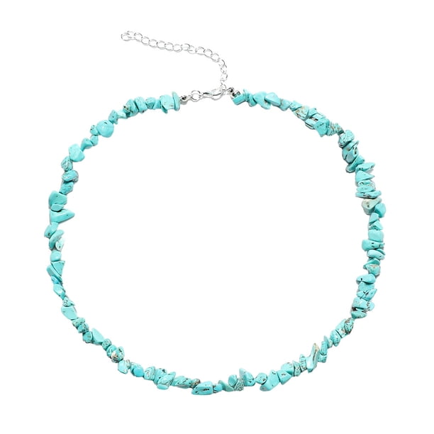 Qarigey Gargantilla de cuarzo de piedra Natural hecha a mano, collar llamativo con cuentas atemporales y elegantes para mujeres y niñas Ropa, zapatos y accesorios Miscelánea azul verde