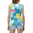 thumbnail image 4 of GIPQJK Tank Top for Women V Neck Hawaiian Summer Sleeveless Tanks Casual Loose Fashion Cute Clothes,Blue XL, 4 of 4