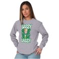 thumbnail image 4 of Retro Cartoon St Paddys Sassy Lassy Women's Long Sleeve T Shirt Brisco Brands S, 4 of 6